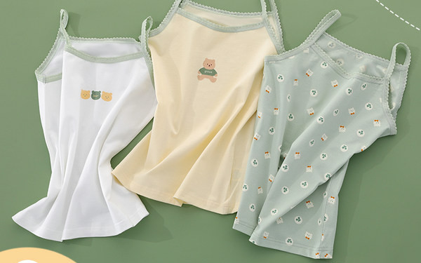 Pamučna majica s aplikacijama za djevojčice s tankim naramenicama