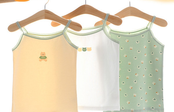 Pamučna majica s aplikacijama za djevojčice s tankim naramenicama