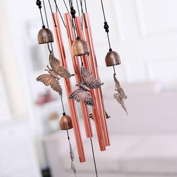 Vintage Metal Wind Chime Bird Butterfly Pastoral Retro Κρεμαστό Κρεμαστό Κουδούνι Κρεμαστό Κήπος Άνεμος Chimes Outdoor Copper L0Y6