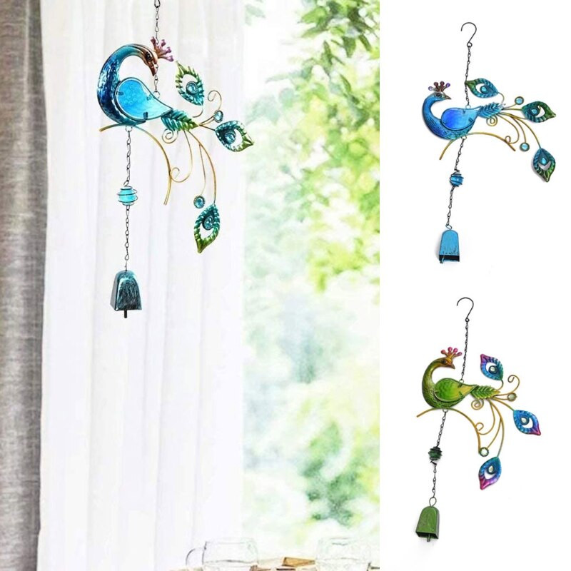 Povas vėjo varpeliai 19 colių metalo meno kabantys varpeliai, papuošalai sodo kiemo durų sienai namų dekoravimui
