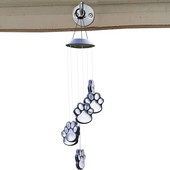 Letenų atspaudai Saulės vėjo varpelis LED saulės letenų atspaudų lemputės Kabantys pakabukas Sodo lauko dekoravimas Dovanos draugams Šeimoms Dalis