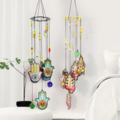 Fatima Palma Demonsko oko Budizam Lotus Ganesha Ganapati Tajanstvena geometrija Vjetar zvona Kristalna kugla Amulet Lucky DIY vrtni dekor
