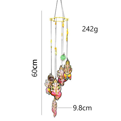 Fatima Palma Demonsko oko Budizam Lotus Ganesha Ganapati Tajanstvena geometrija Vjetar zvona Kristalna kugla Amulet Lucky DIY vrtni dekor