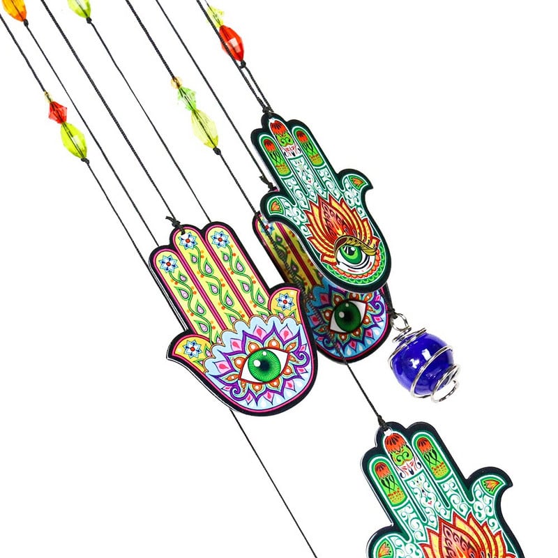 Fatima Palma Demonsko oko Budizam Lotus Ganesha Ganapati Tajanstvena geometrija Vjetar zvona Kristalna kugla Amulet Lucky DIY vrtni dekor
