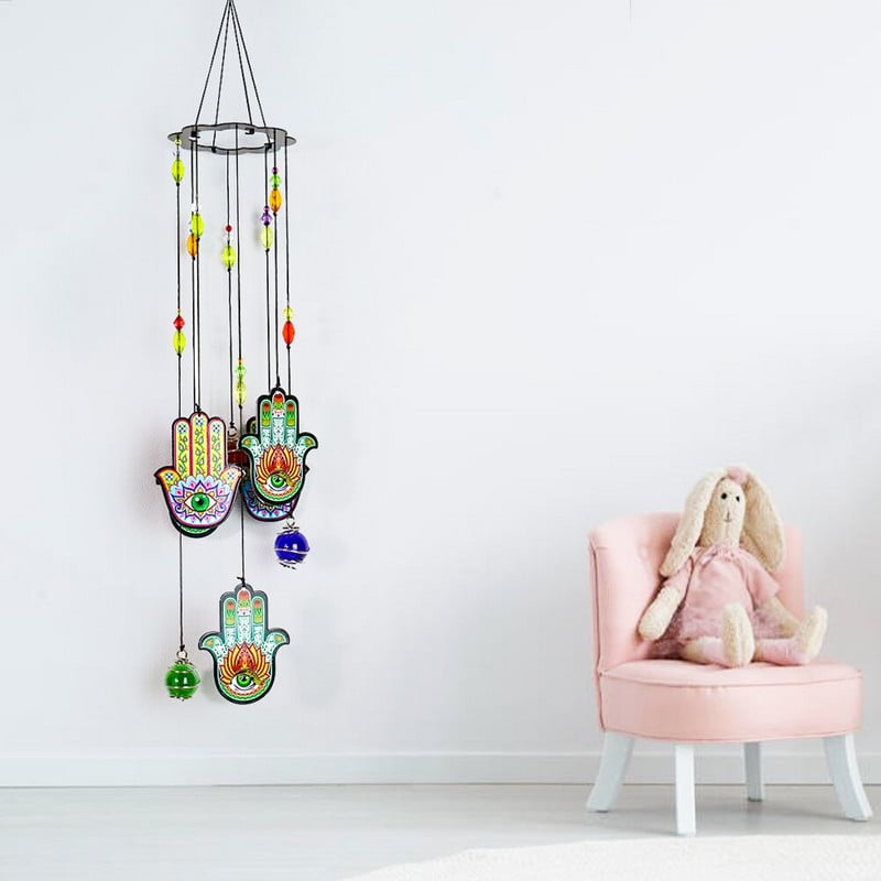 Fatima Palma Demonsko oko Budizam Lotus Ganesha Ganapati Tajanstvena geometrija Vjetar zvona Kristalna kugla Amulet Lucky DIY vrtni dekor