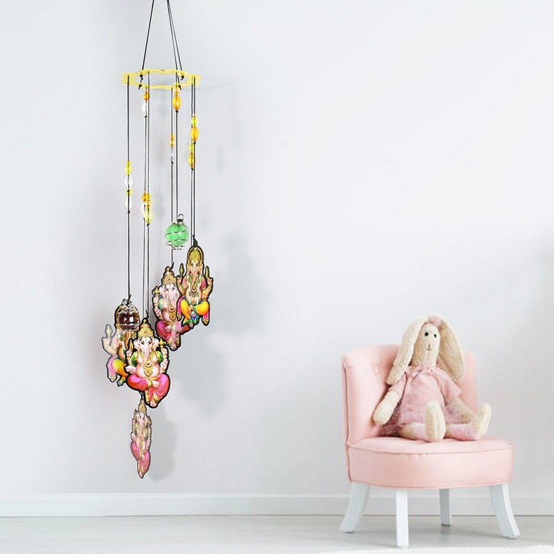 Fatima Palma Demonsko oko Budizam Lotus Ganesha Ganapati Tajanstvena geometrija Vjetar zvona Kristalna kugla Amulet Lucky DIY vrtni dekor