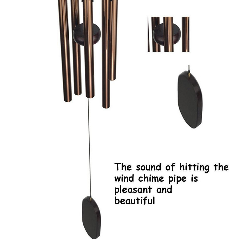 Flacără de fier artă clopoțel eolian solar din sticlă de culoare topită la cald clopoțel eolian tub din aluminiu Pandantiv în aer liber