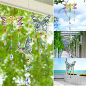 Viseći privjesak Suncatcher DIY dijamantna slika Wind Chime za uređenje kućnog vrta