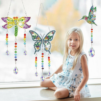 Κρεμαστό κρεμαστό Suncatcher DIY Diamond Painting Wind Chime για διακόσμηση κήπου σπιτιού