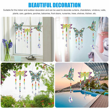 Κρεμαστό κρεμαστό Suncatcher DIY Diamond Painting Wind Chime για διακόσμηση κήπου σπιτιού