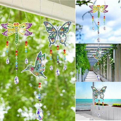 Viseći privjesak Suncatcher DIY dijamantna slika Wind Chime za uređenje kućnog vrta