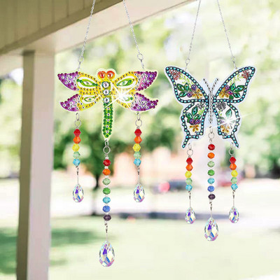Viseći privjesak Suncatcher DIY dijamantna slika Wind Chime za uređenje kućnog vrta