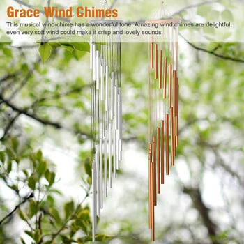 36 σε 18 Tubes Wind Chimes Σπίτι Κήπος Διακόσμηση αυλής Εξωτερικών κρεμαστών καμπάνων με γάντζο