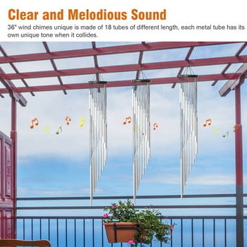 36 σε 18 Tubes Wind Chimes Σπίτι Κήπος Διακόσμηση αυλής Εξωτερικών κρεμαστών καμπάνων με γάντζο