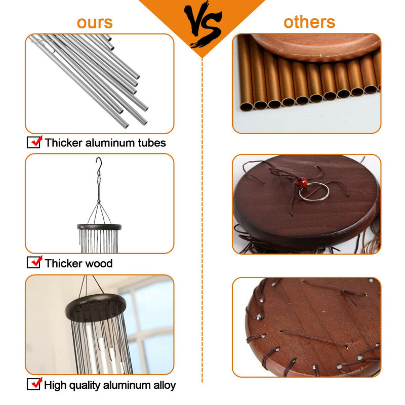 36 colių 18 vamzdžių vėjo varpeliai namų sodo kiemo dekoras lauko kabantys varpeliai su kabliu