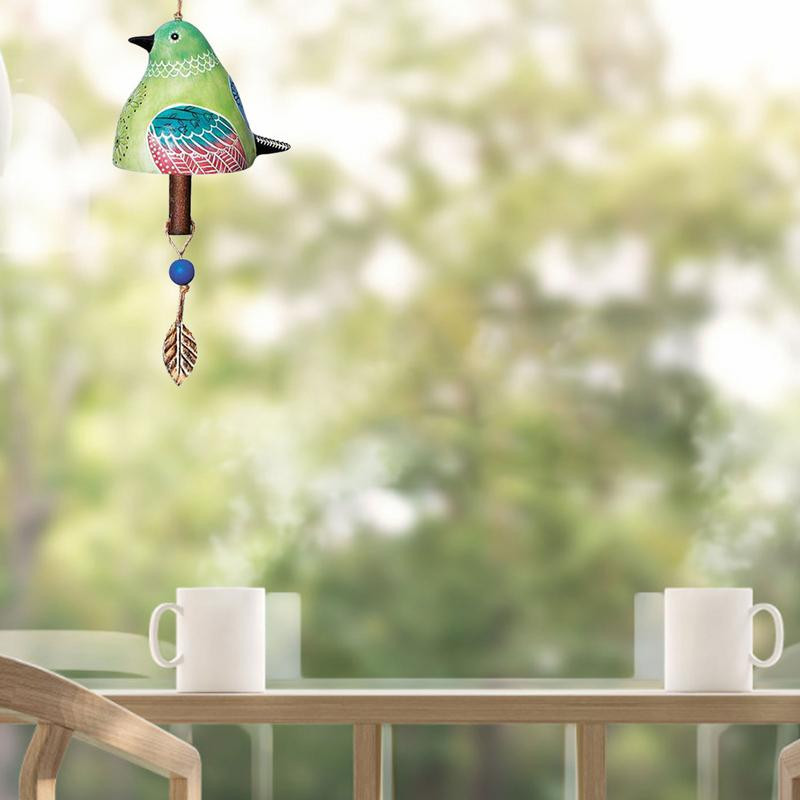 Vėjo varpelis 15,7 colių ranka nudažytas paukščių giesmių varpelis, vėjo varpelis lauke, vidinis kiemas, veranda, sodas, kieme, kolibriai balandžiai, auksaragiai