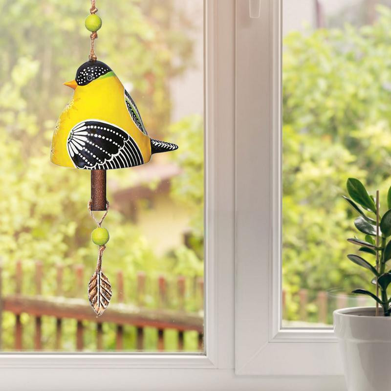 Vėjo varpelis 15,7 colių ranka nudažytas paukščių giesmių varpelis, vėjo varpelis lauke, vidinis kiemas, veranda, sodas, kieme, kolibriai balandžiai, auksaragiai