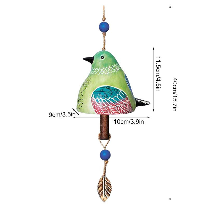 Vėjo varpelis 15,7 colių ranka nudažytas paukščių giesmių varpelis, vėjo varpelis lauke, vidinis kiemas, veranda, sodas, kieme, kolibriai balandžiai, auksaragiai