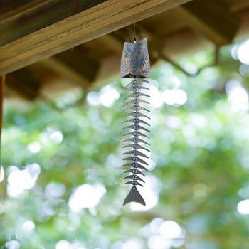 Fish Wind Chime Fish Metal Skeleton Windchime Χυτοσίδηρος Wind Chimes Bronze Metal Χυτοσίδηρος Wind Chimes Outdoors Outside Garden