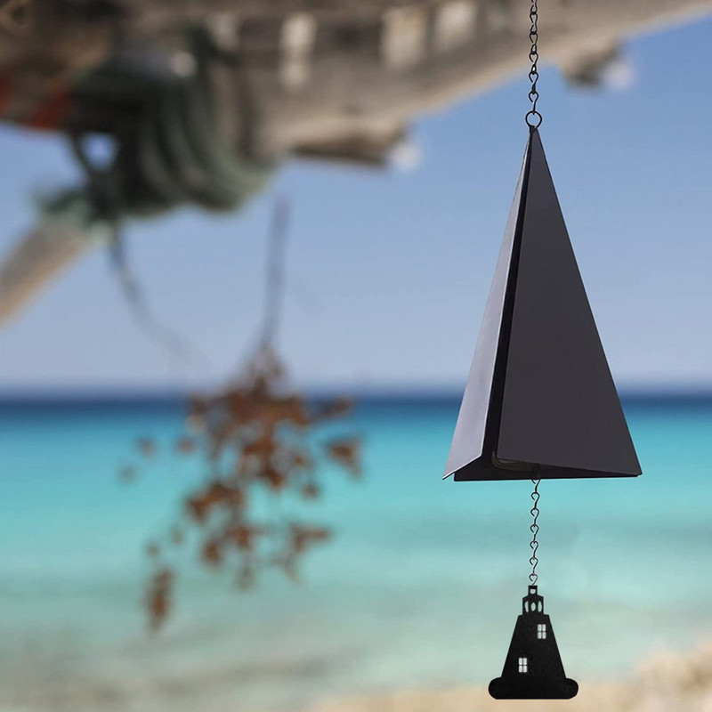 Dekoratyviniai vėjo varpai Geležinis trikampis vėjo varpas lauko kiemo dekoravimas šventinis vėjo varpelių sienos papuošalas