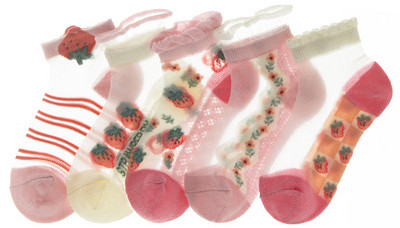 Vaikiškos kojinės su gėlių motyvais