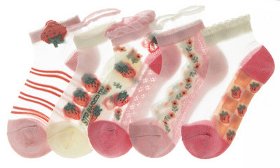 Children`s socks with floral motifs