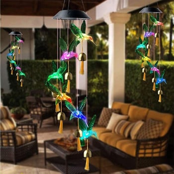 Wind Chime Lamp Solar Bird Butterfly Dragonfly LED IP65 Κήπος που αλλάζει χρώμα, αδιάβροχο διακοσμητικό Wind Light Home Outdoor