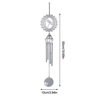 Τρισδιάστατο περιστρεφόμενο αιολικό κουδούνι από ανοξείδωτο ατσάλι Περιστρεφόμενο όμορφο μενταγιόν διακόσμησης κήπου για κήπους Βεράντες και μπαλκόνια