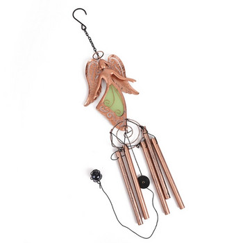 H7JB Indoor Outdoor Metal Wind Chimes Φωτεινά λουλούδια ζωγραφισμένα με νεράιδα στολίδια Αναμνηστική κουδούνι ανέμου με 6 σωλήνες για αίθριο σπιτιού