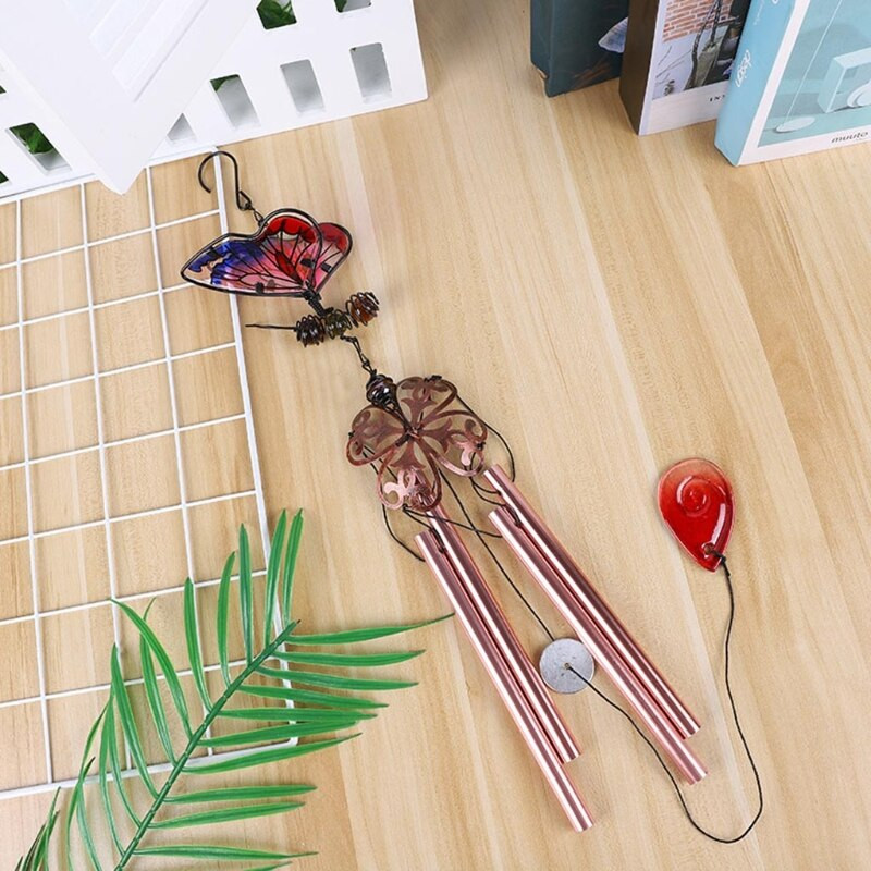 Vidiniai lauko metaliniai vėjo varpeliai 3D drugeliais dažyti papuošalai memorialinis vėjo varpelis namų kiemui prieangyje sodo kieme