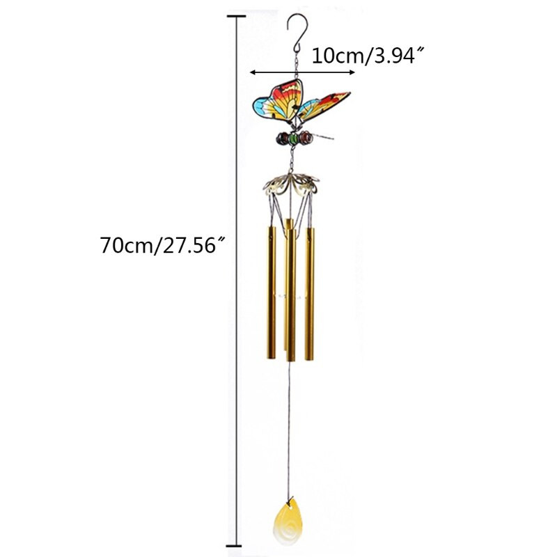 Vidiniai lauko metaliniai vėjo varpeliai 3D drugeliais dažyti papuošalai memorialinis vėjo varpelis namų kiemui prieangyje sodo kieme