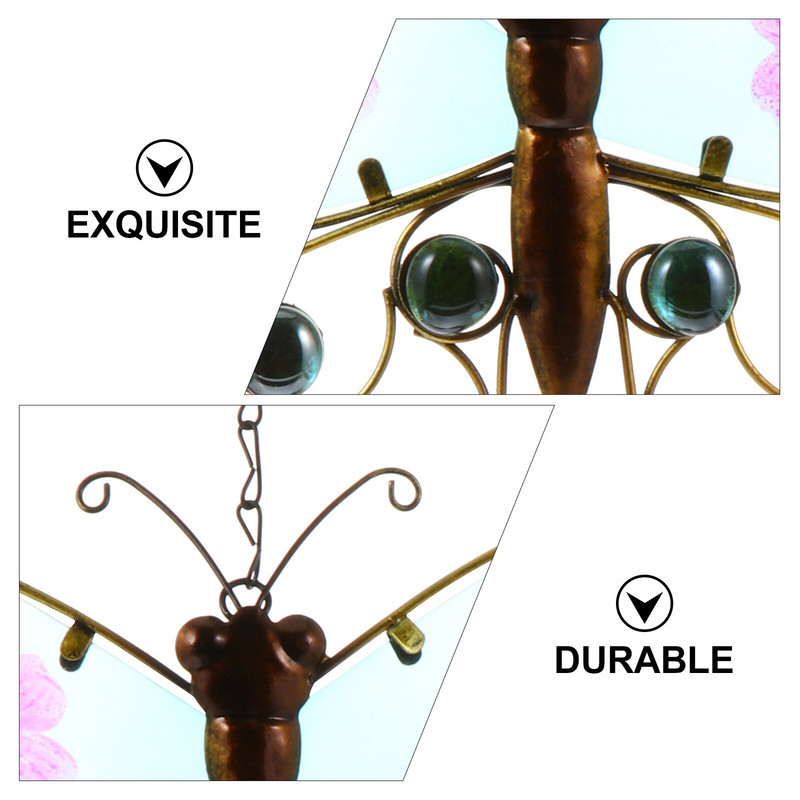 Clopoțel de vânt Metal Sticlă Fier forjat Clopoței Chime Artizanat Artizanat Clopoței de vânt Pendan Grădină În aer liber pictată