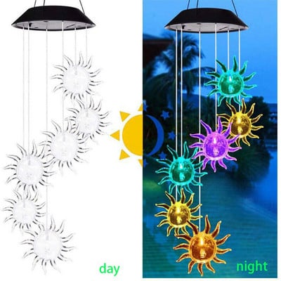 Moderna šarena solarna svjetlost Vjetar Zvono Lampa PVC ukrasi Balkon Opremanje terase Zanati Vanjski vrt Uređenje dvorišta