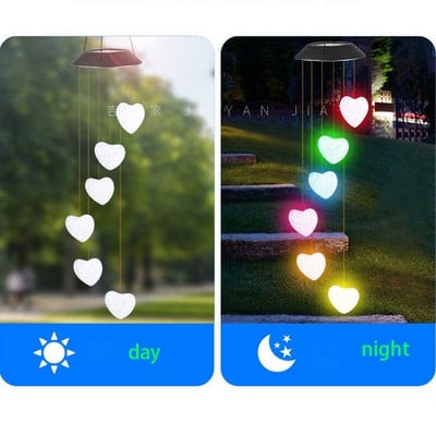 Moderna šarena solarna svjetlost Vjetar Zvono Lampa PVC ukrasi Balkon Opremanje terase Zanati Vanjski vrt Uređenje dvorišta