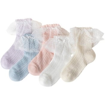 Детски чорапи с дантела за момиче 