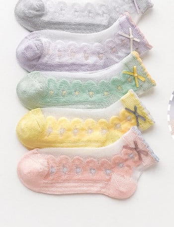 Детски чорапи с панделка в много цветове 
