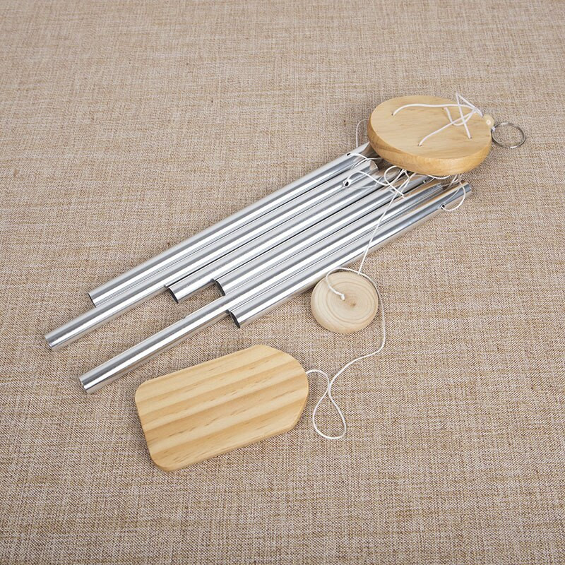 Clopoței de vânt din lemn în aer liber Nordic la țară Tub din aluminiu Carillon de vânt pentru balcon Agățat de grădină Ornamente ușoare de decorare