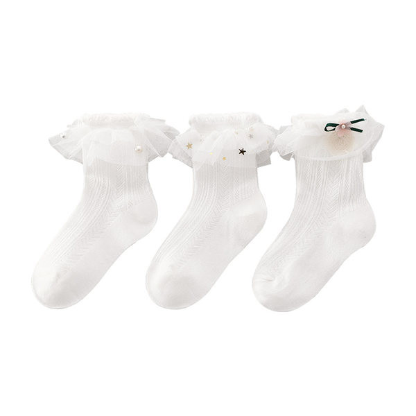 Vaikiškos kojinės su nėriniais mergaitėms