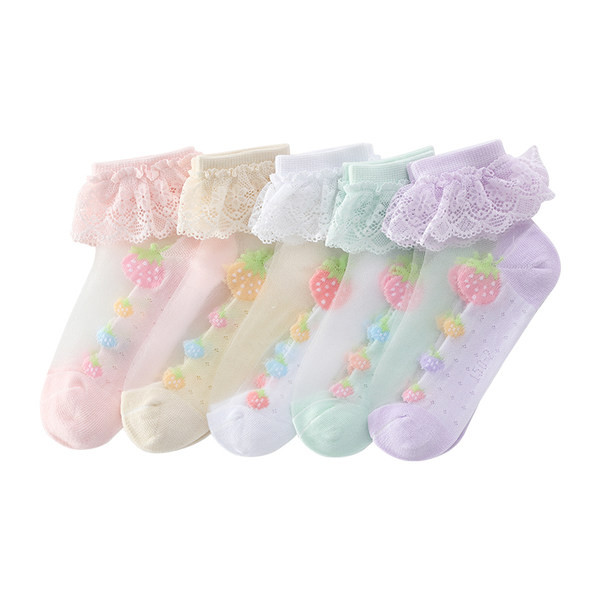Vaikiškos kojinės su nėriniais