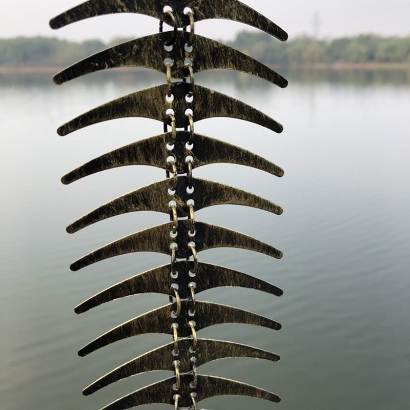 Fishbones vėjo varpeliai Klasikiniai retro Fish Bone vėjo varpeliai Papuošalai Metaliniai vėjo varpeliai Sodas Svetainės Balkono dekoras