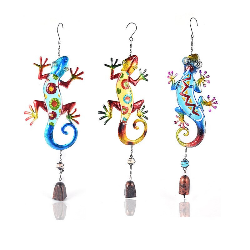 Clopoțel de vânt din metal de grădină, sticlă pictată, muzică pentru balcon, în aer liber, agățat decor Animale norocoase, ornamente decorative, eolieni