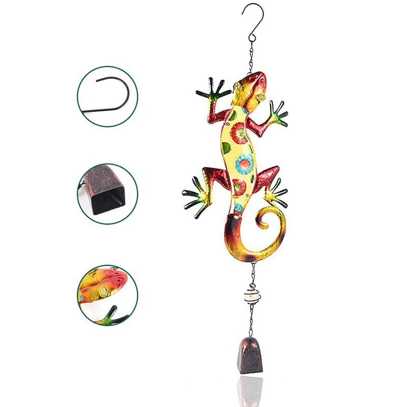 Clopoțel de vânt din metal de grădină, sticlă pictată, muzică pentru balcon, în aer liber, agățat decor Animale norocoase, ornamente decorative, eolieni