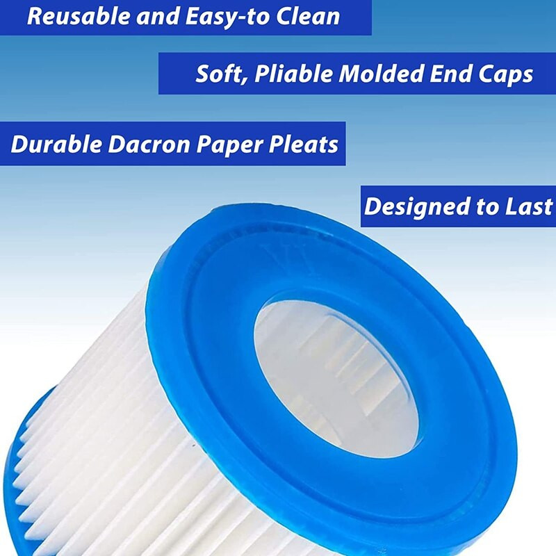 Cartuș de filtru pentru cada cu hidromasaj tip VI pentru pompă de piscină Bestway, Lay-Z-Spa, Coleman Saluspa 90352E, 58323E, 58323, pachet de 12