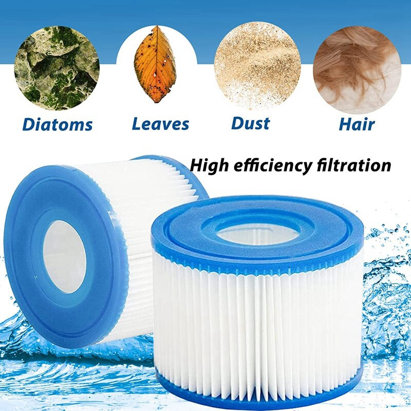 Cartuș de filtru pentru cada cu hidromasaj tip VI pentru pompă de piscină Bestway, Lay-Z-Spa, Coleman Saluspa 90352E, 58323E, 58323, pachet de 12