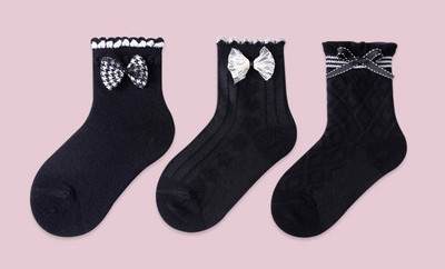 Vaikiškos kojinės su nėriniais ar kaspinėliais mergaitėms