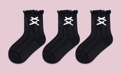 Vaikiškos kojinės su nėriniais ar kaspinėliais mergaitėms