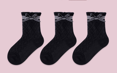 Vaikiškos kojinės su nėriniais ar kaspinėliais mergaitėms