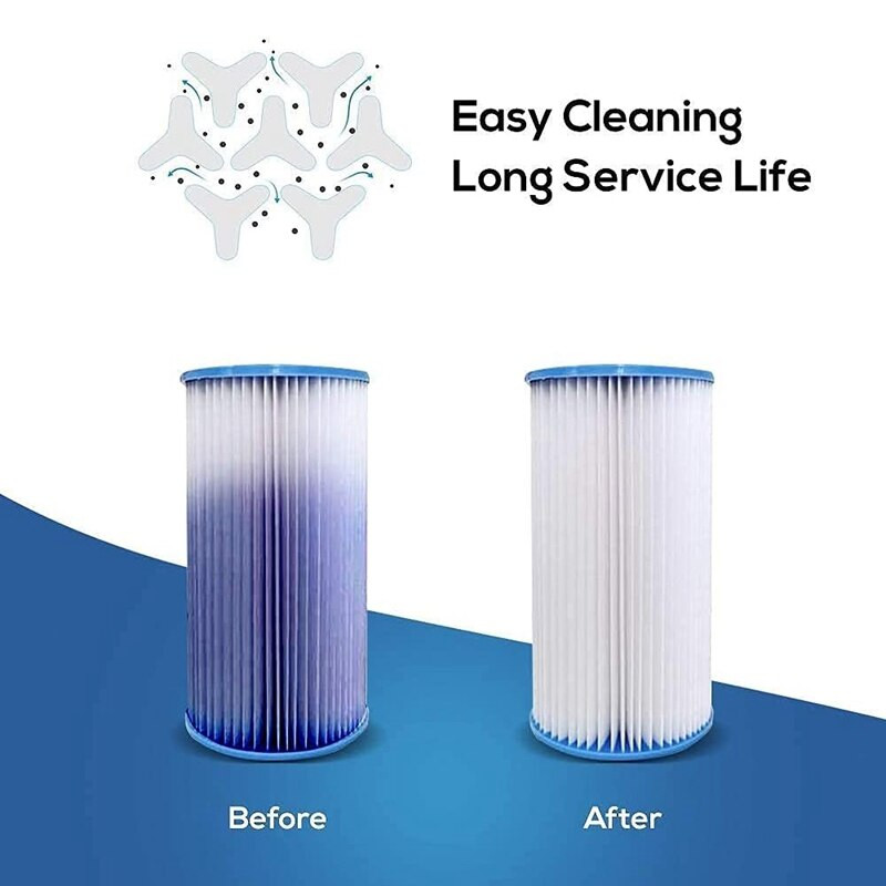 Tastați un cartuș de filtru de schimb compatibil pentru piscine INTEX, cartuș de filtru de schimb pentru 29000, pachet de 6