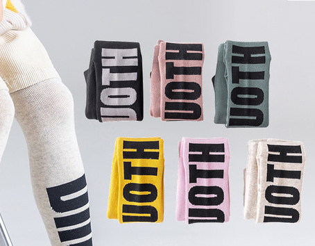 Kevad-sügis laste sukkpüksid tüdrukutele kirjaga