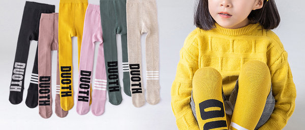 Kevad-sügis laste sukkpüksid tüdrukutele kirjaga